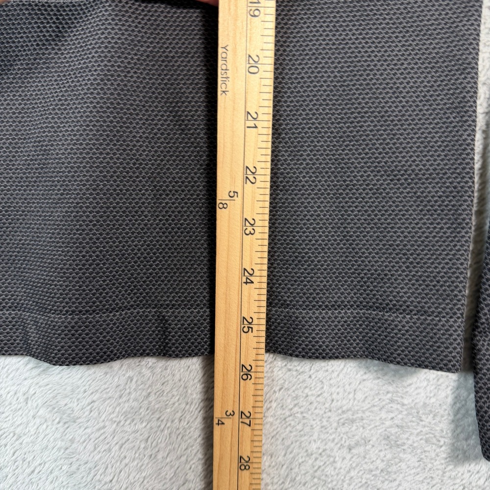 Athleta Two Tone Long Sleeve Shirt Womens Large Gray Black Ribbed Warm - Picture 6 of 9